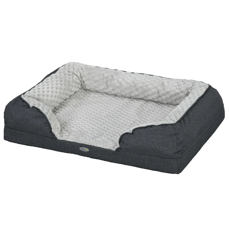 Anti-Slip Calming Dog Bed for Medium Dogs – Grey
