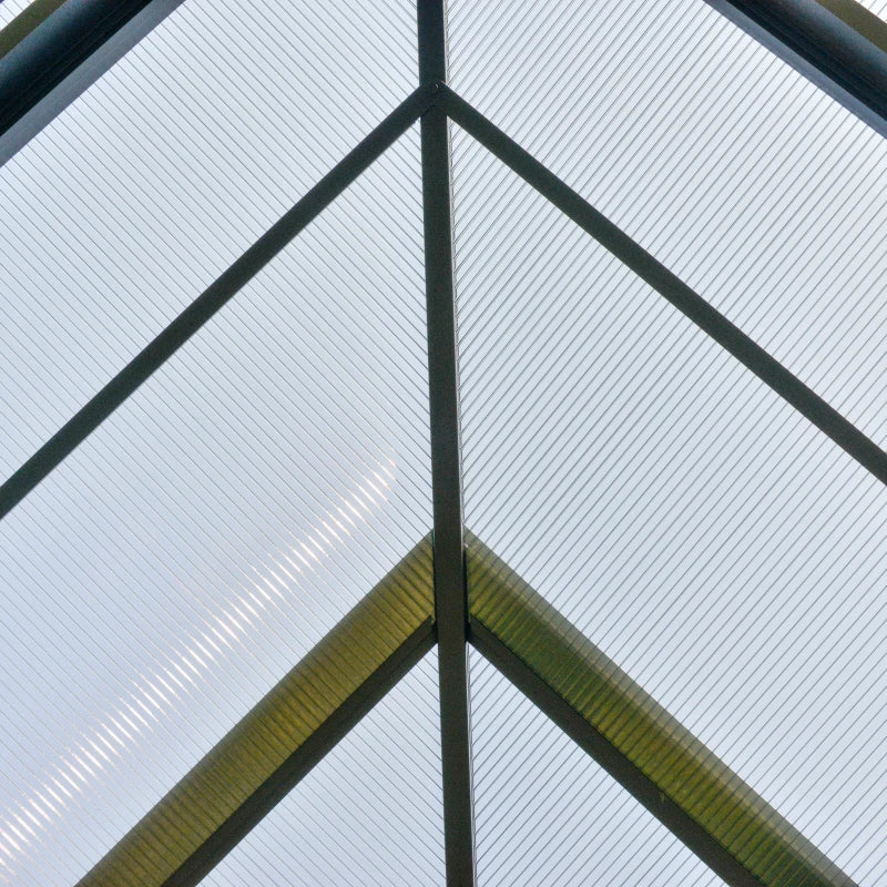 Dark Grey Hardtop Gazebo Canopy with Polycarbonate Roof & Netting for Deck 3x3m