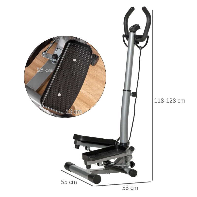 Home Gym Twist Stepper with Adjustable Handlebars & LCD