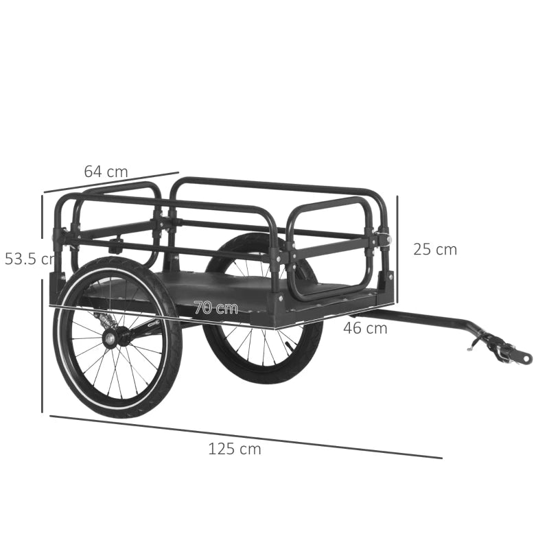 Bicycle Cargo Trailer – 2-Wheel Outdoor Carrier, Black