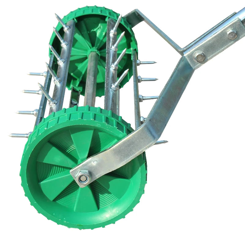 Heavy Duty Garden Lawn Aerator with Adjustable Handle – Rolling Steel Grass Roller
