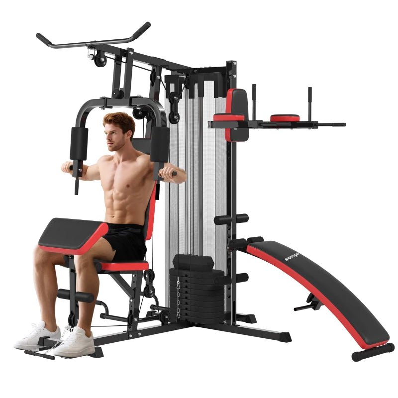 Home Gym Machine – 65kg Weights, Sit-Up Bench & Push-Up Stand