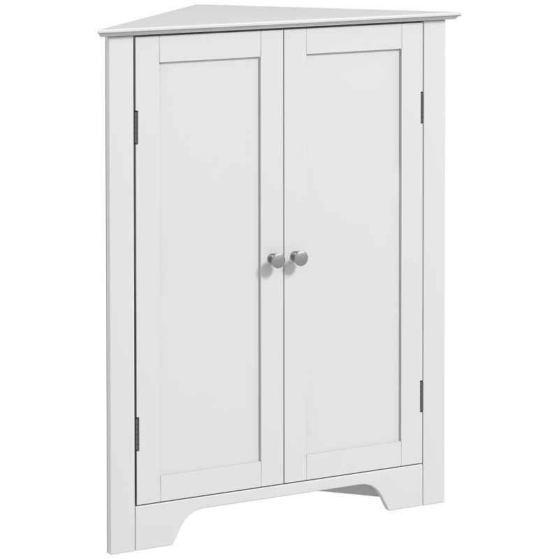 Corner Bathroom Cabinet, Freestanding Triangle Storage with Adjustable Shelf