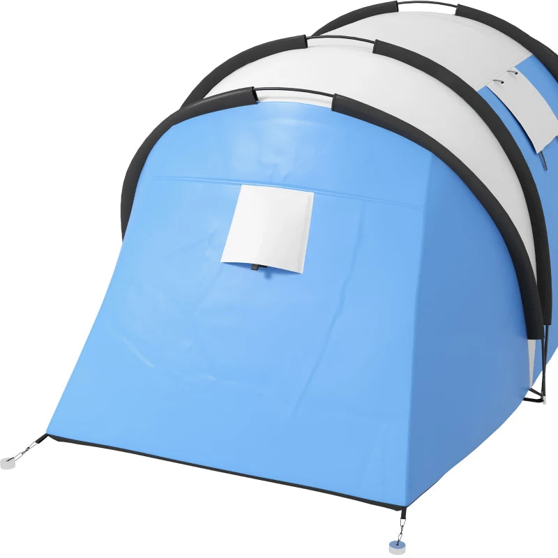 Blue Two-Man Camping Tent with Living Area