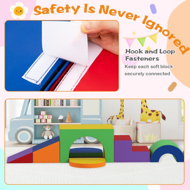 7-Piece Baby Soft Play Climb & Crawl Activity Set with PU Cover