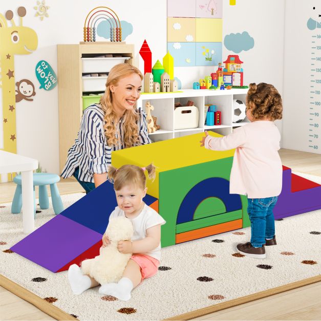 7-Piece Baby Soft Play Climb & Crawl Activity Set with PU Cover