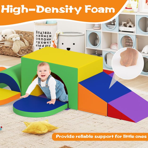 7-Piece Baby Soft Play Climb & Crawl Activity Set with PU Cover