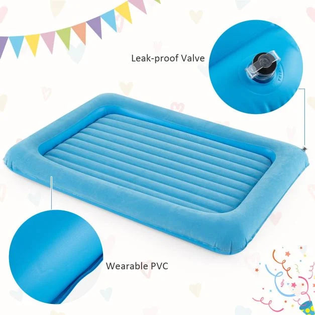 Inflatable Kids Travel Bed with Electric Pump & Safety Bed Rails