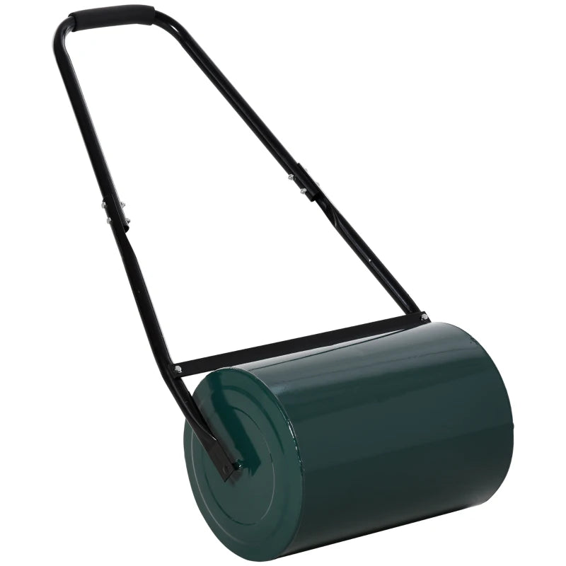 Heavy Duty Garden Steel Lawn Roller Drum for Water or Sand Filling, Dark Green, 30 L, Φ30cm