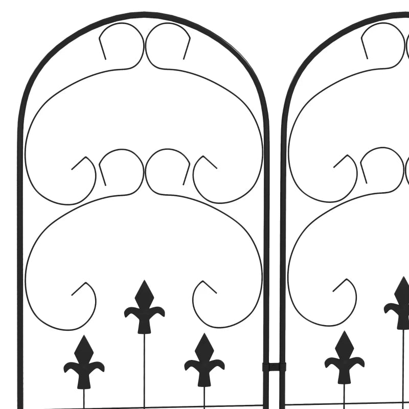Garden Trellis Set of 2, Metal Climbing Plant Support with Scroll Pattern