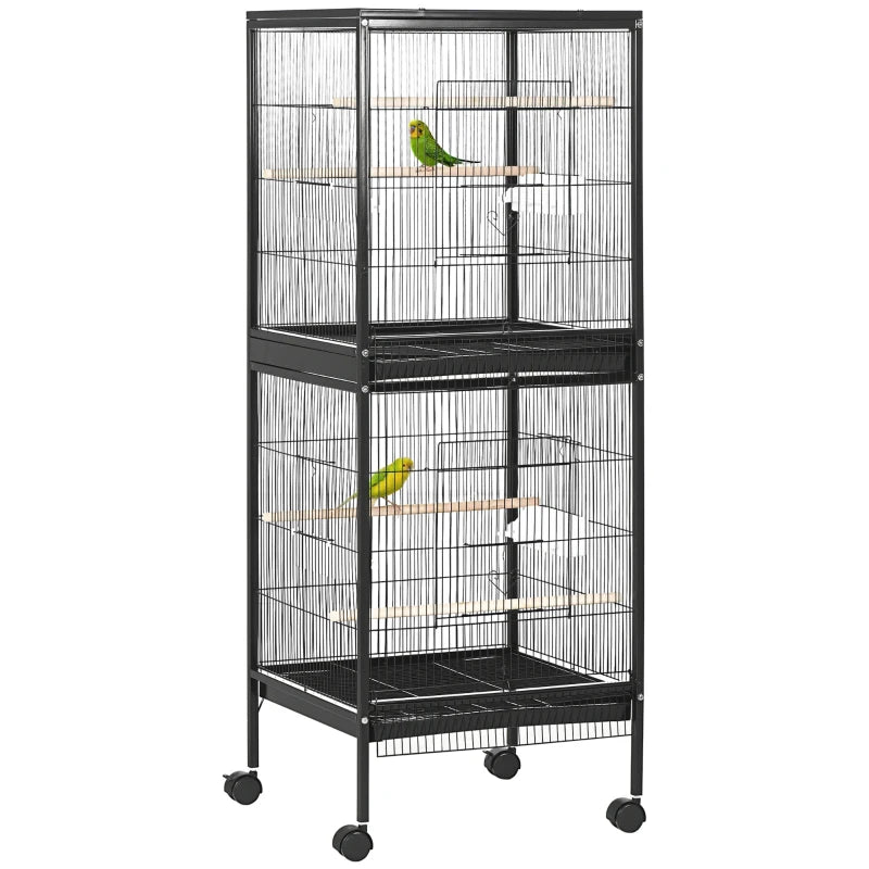 Bird Cage for Budgies & Finches – Large Aviary with Wheels