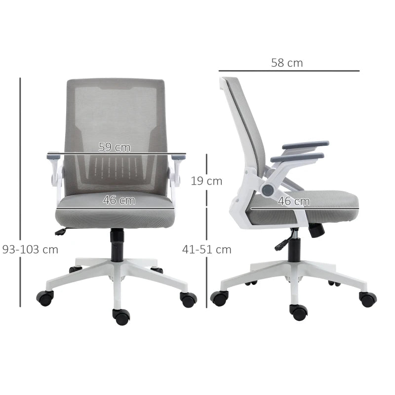 Mesh Office Chair – Lumbar Support, Flip-up Arms, Adjustable Height