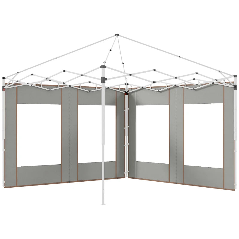 Durable Grey Outdoor Gazebo Replacement Canopy Walls Set, Two Pieces, 295cm