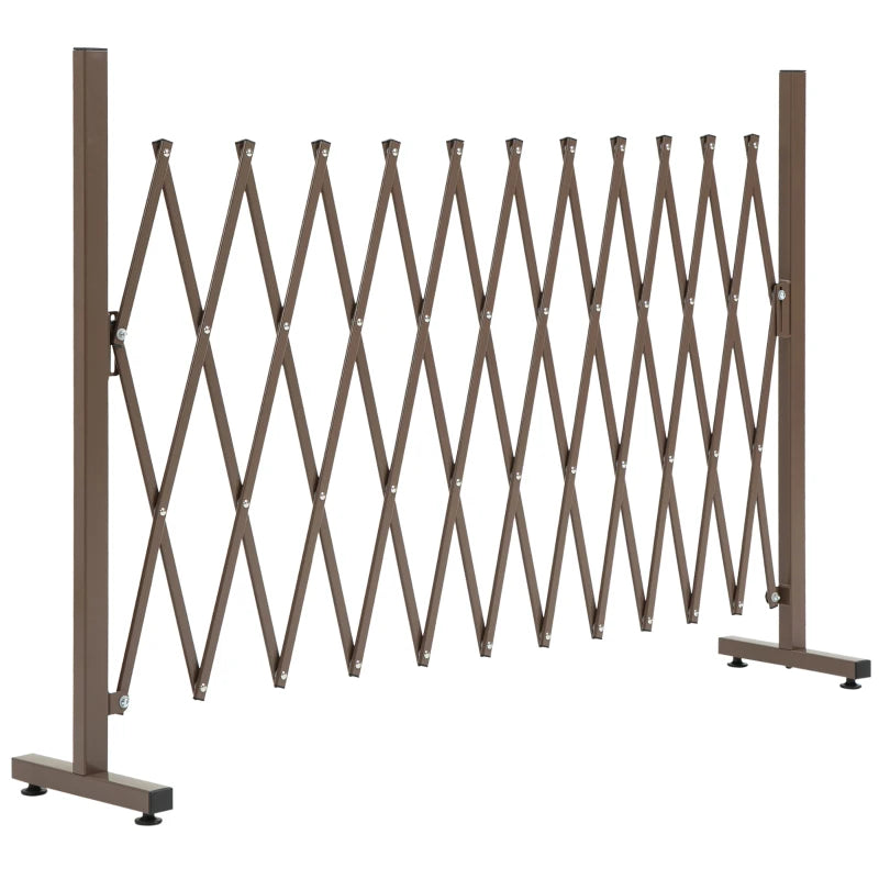 Foldable Garden Trellis Fence, Freestanding Screen Panel, 300x103.5cm, Dark Brown