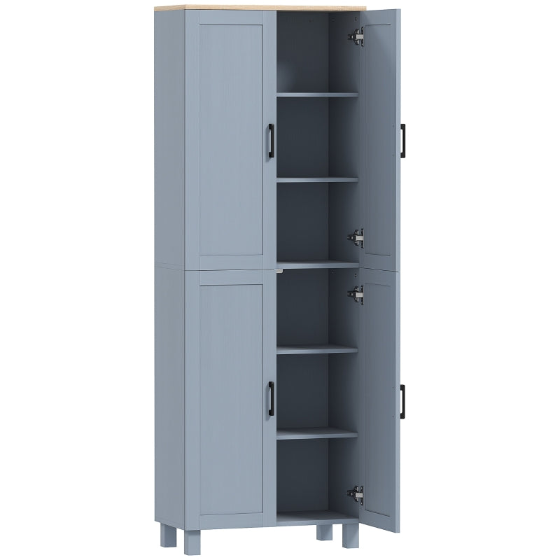 Modern Kitchen Pantry Cabinet, 4-Door with Adjustable Shelves