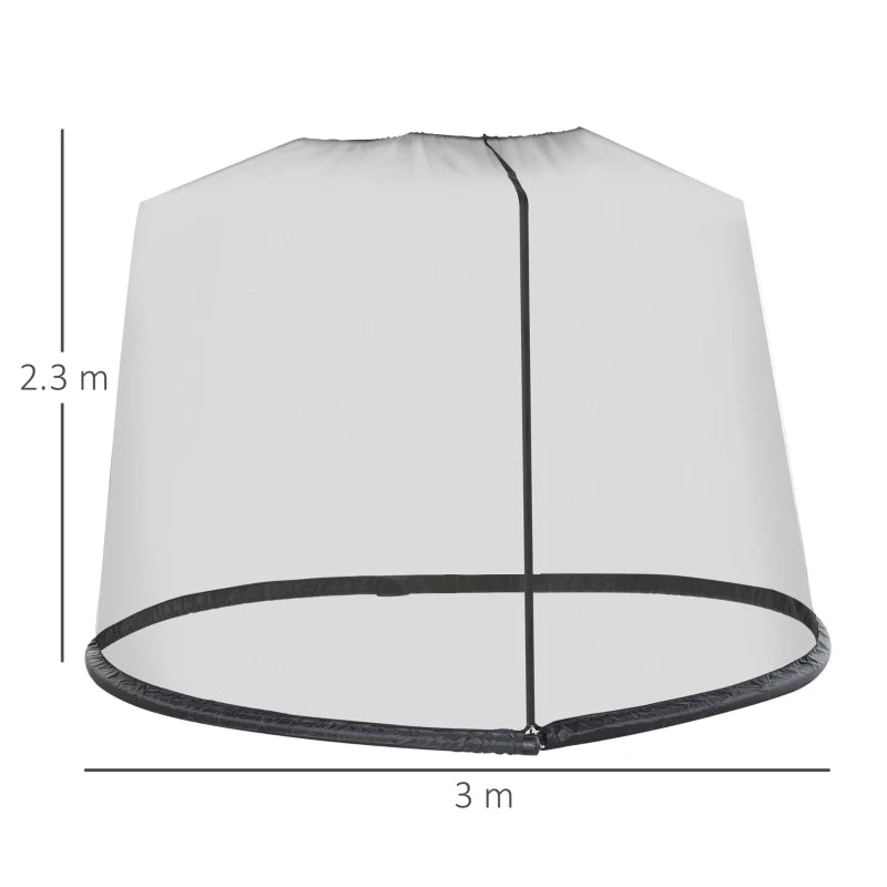 Mosquito Insect Net Umbrella Table Cover for Outdoor Patio with Zipped Door – 2.3m