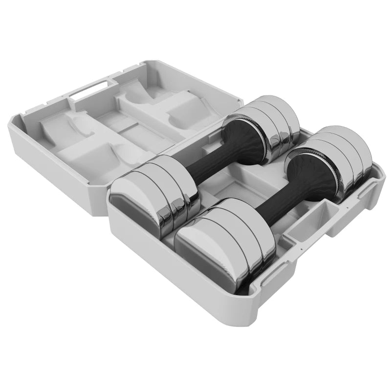 10kg x 2 Adjustable Dumbbells with Carry Box
