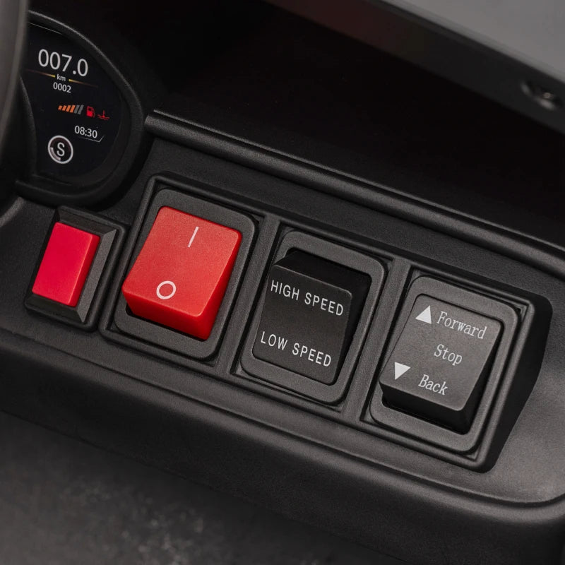 Multicolor Kids Electric Police Car Ride-On with Remote, Siren, Horn, Music, and Lights