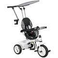 Versatile 6-in-1 Kids Tricycle with 5-Point Harness Straps and Canopy – White