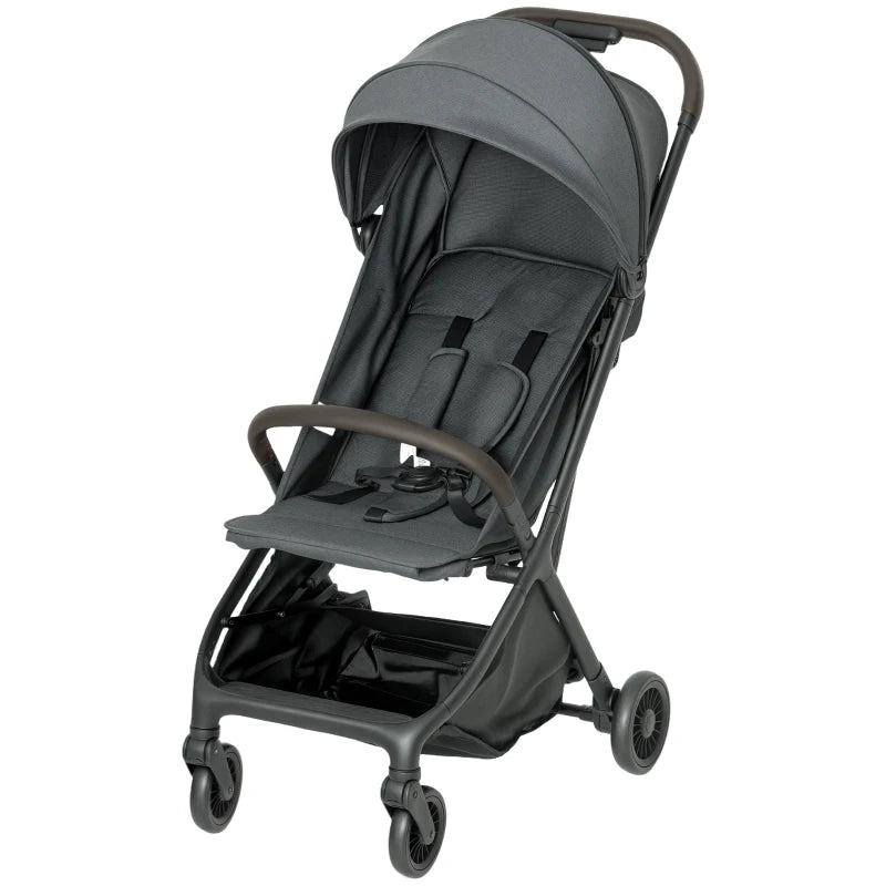 Lightweight Foldable Baby Stroller with Adjustable Seat, Canopy & Storage Basket