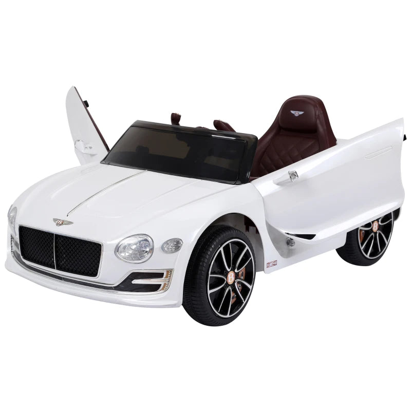 White 12V Kids Ride-On Electric Car with LED Lights – Realistic Driving Toy