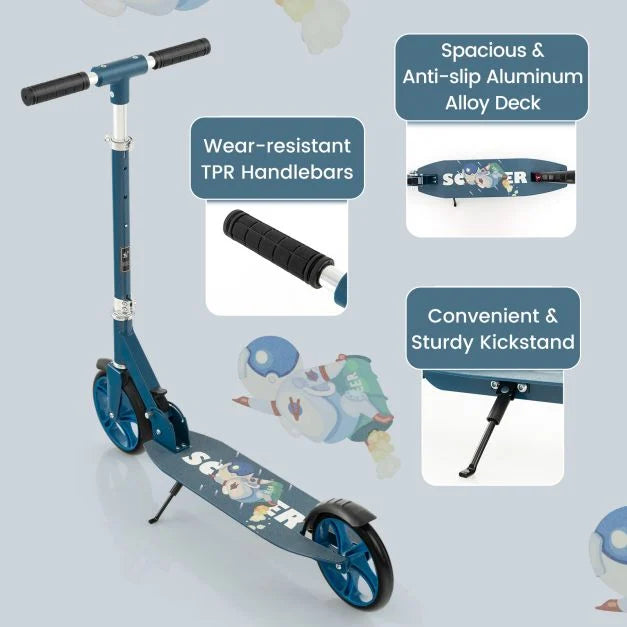 Kick Scooter with Adjustable Height for Teens and Adults