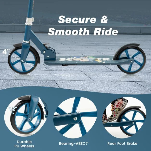 Kick Scooter with Adjustable Height for Teens and Adults