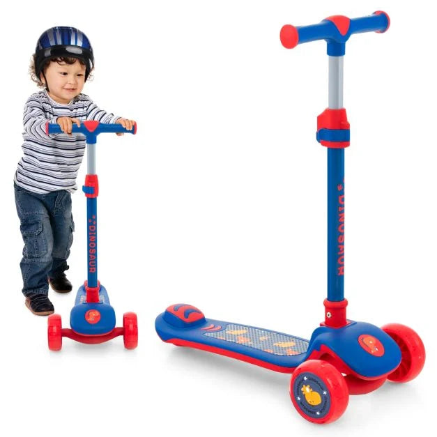 Kick Scooter with Extra-Wide Deck and LED Light-Up PU Wheels