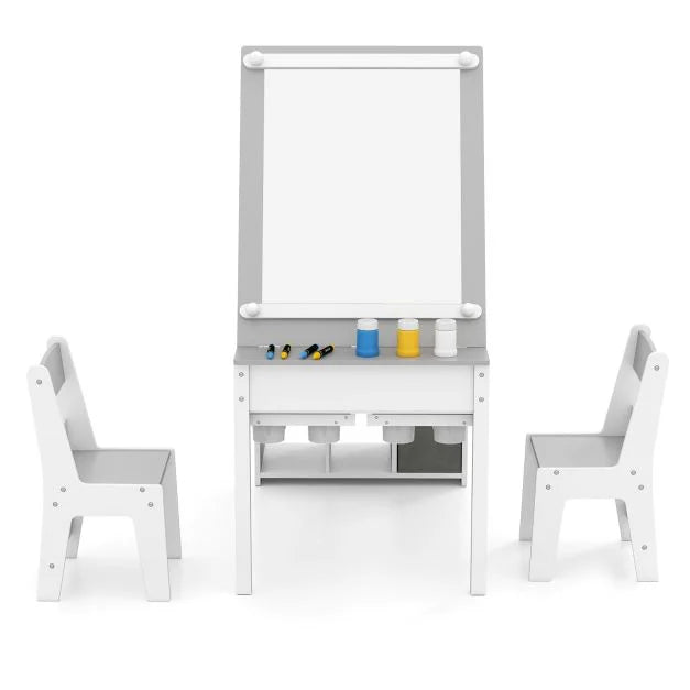 Art & Craft Table for Kids with Chairs and Paper Roll Flip Tabletop