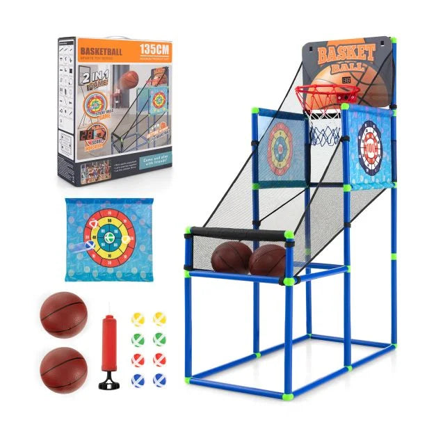 Kids Basketball Arcade Toy 2-in-1 with Digital Scoring Board