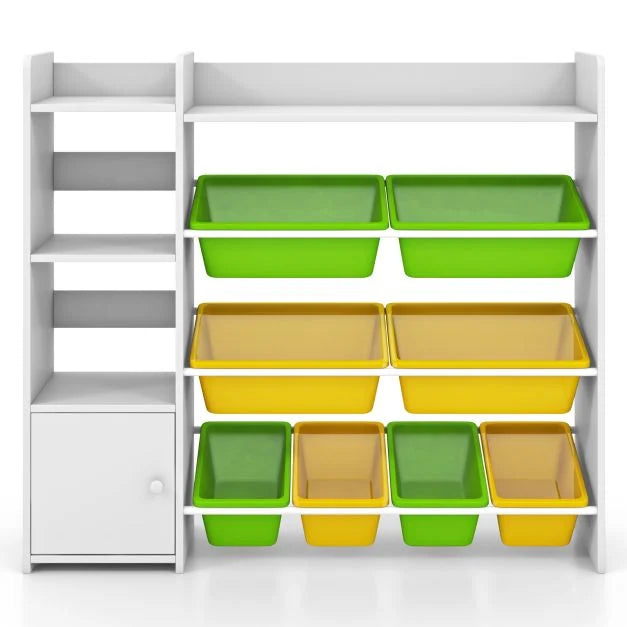 Kids Storage Organizer with Bookshelf, Boxes, and Open Shelves