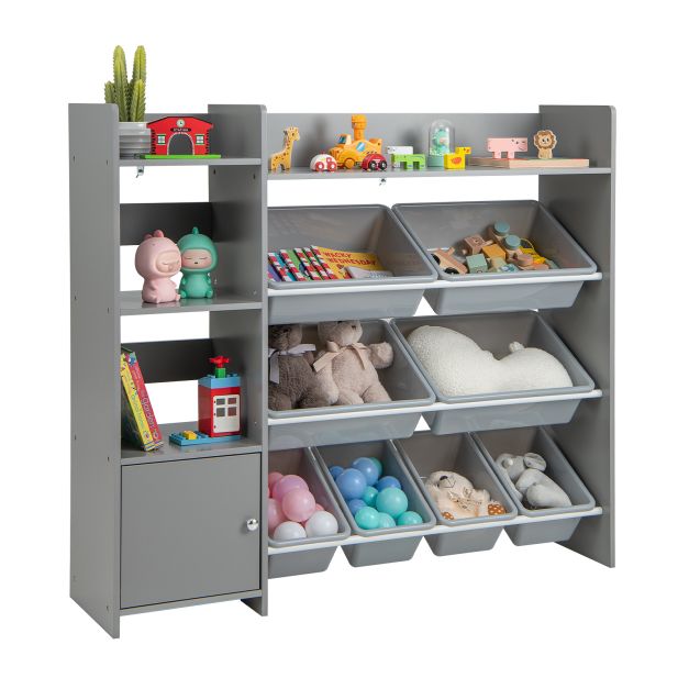 Kids Storage Organizer with Bookshelf, Boxes, and Open Shelves