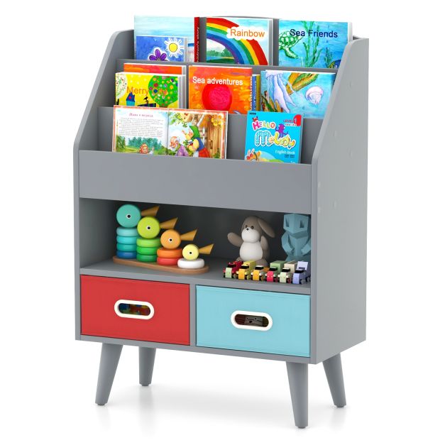 Wooden Book Display Rack for Kids – Space-Saving 3-Tier Bookshelf