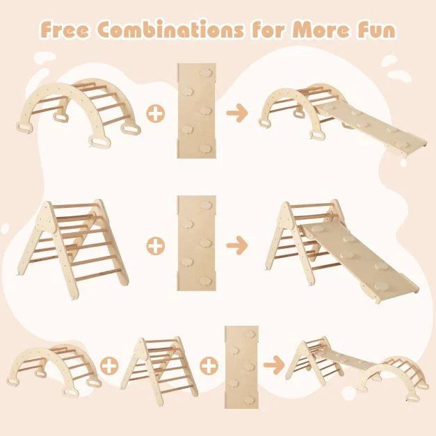 7-in-1 Toddler Climbing Frame with 6-Piece Indoor Baby Soft Play Set
