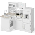 Wooden Corner Kitchen Playset for Kids with Ample Food Accessories