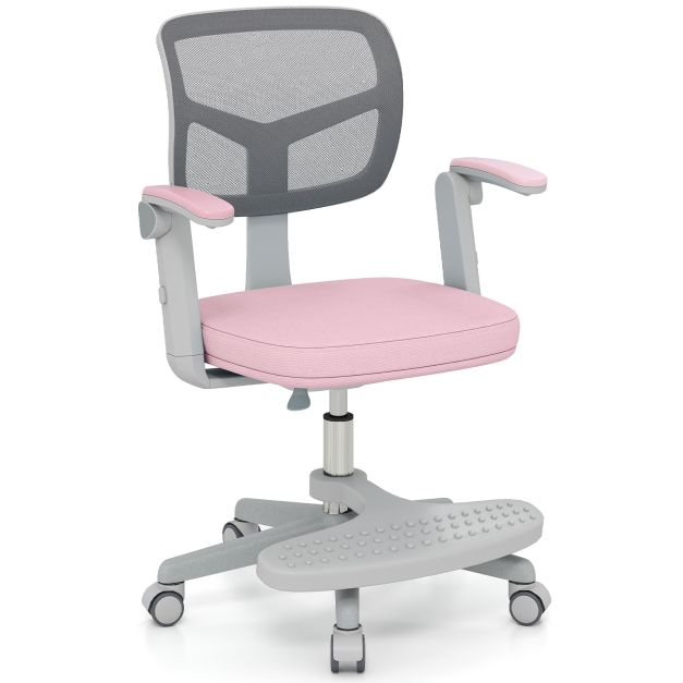 Children’s Study Chair with Height Adjustment, Armrest & Footrest