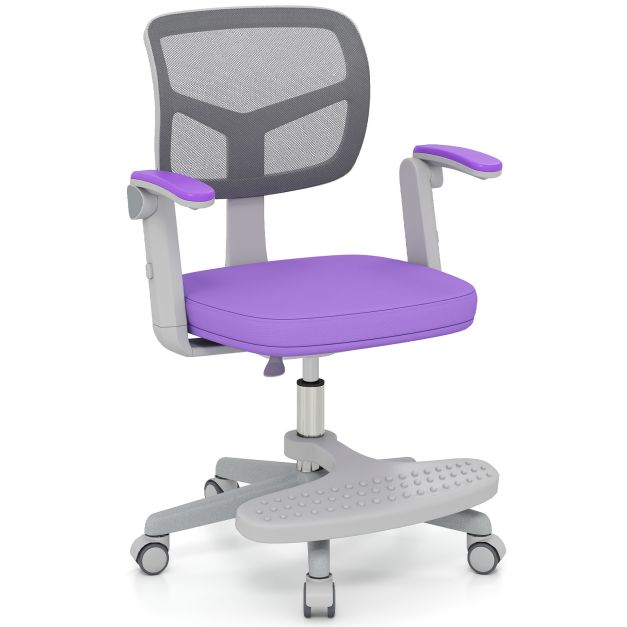 Children’s Study Chair with Height Adjustment, Armrest & Footrest
