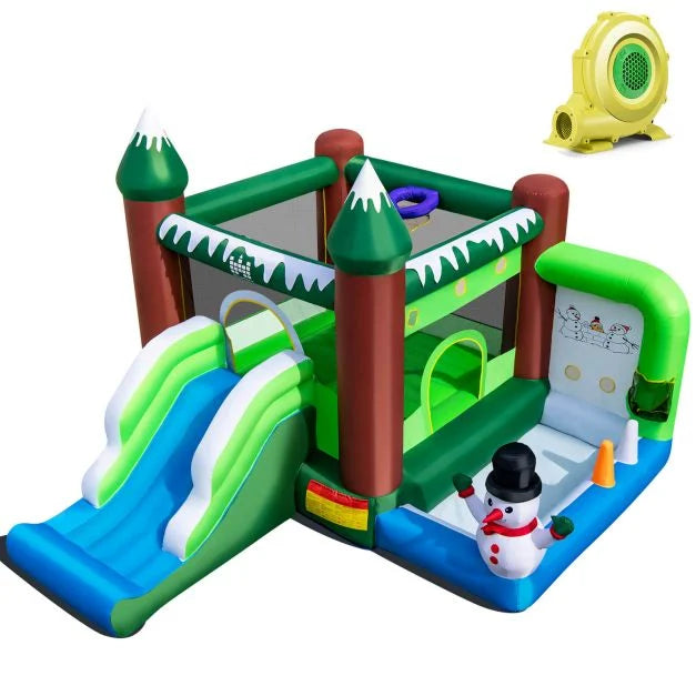 Inflatable Winter Bounce House with 680W Blower for Kids
