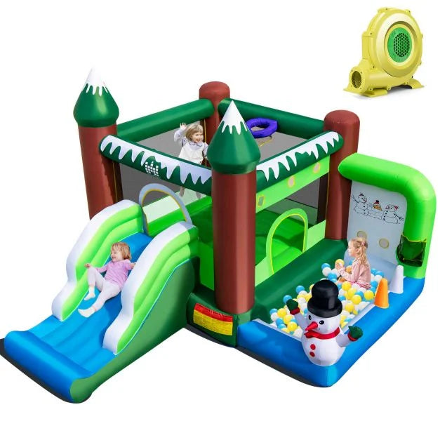 Inflatable Winter Bounce House with 680W Blower for Kids