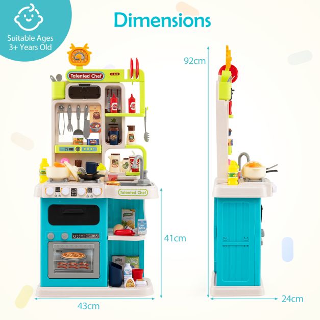 Children’s Pretend Play Kitchen with Lights, Sounds & Cooking Fun