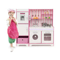 Adjustable LED Kids Kitchen Playset with Refrigerator Toy for Role Play