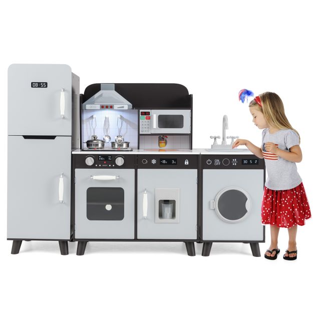 Children’s Kitchen Toy Set with Refrigerator & Washing Machine