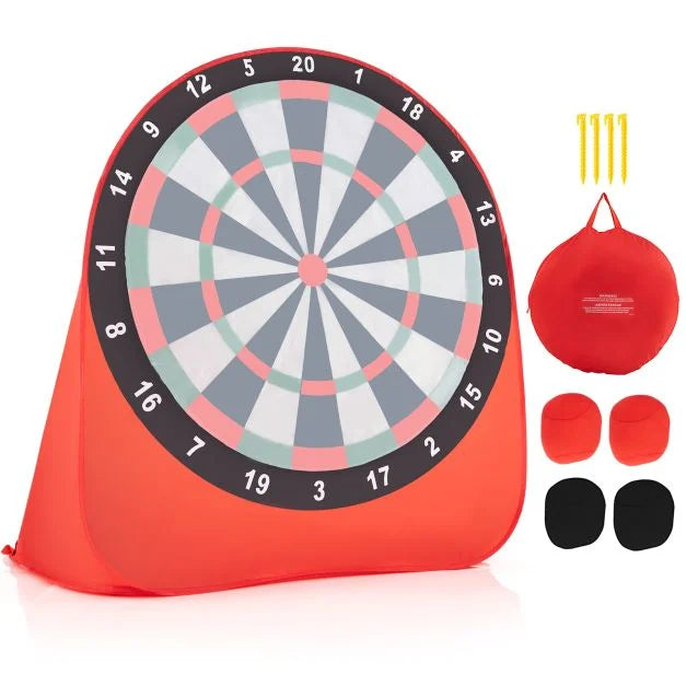 Large Kids Dartboard with 4 Kick Balls, Foldable and Easy to Carry