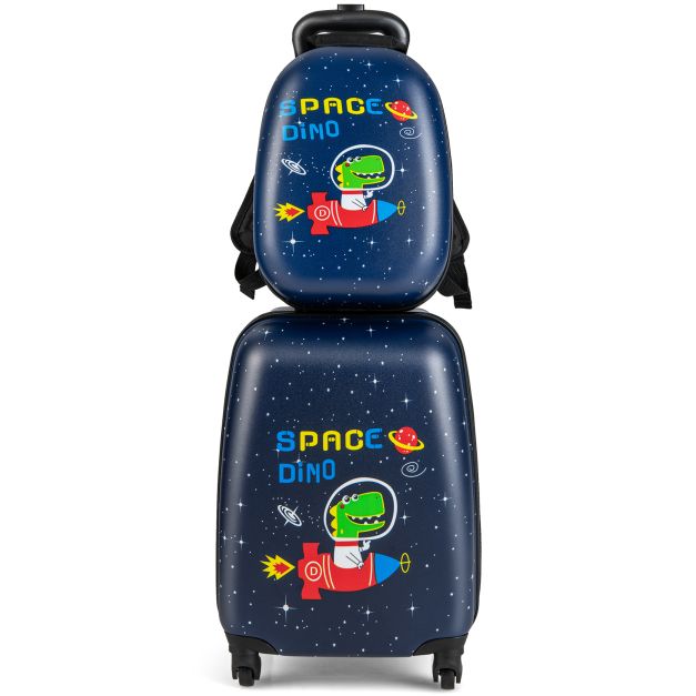 2-Piece Children’s Luggage Set with Wheels and Height-Adjustable Handle