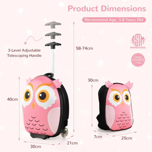 40cm Kids Carry-On Luggage and 30cm Backpack 2-Piece Set