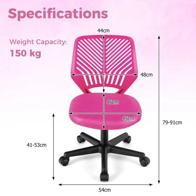 Kids Ergonomic Mesh Desk Chair with Adjustable Height & Casters