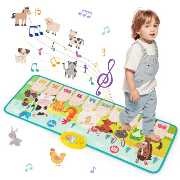 Animal Farm Music Play Mat for Kids with 10 Keys and 10 Songs