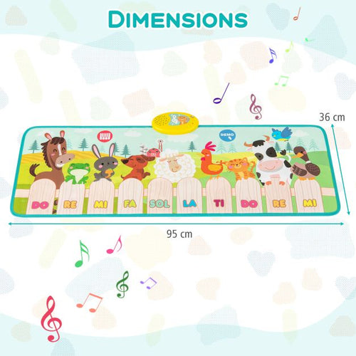 Animal Farm Music Play Mat for Kids with 10 Keys and 10 Songs