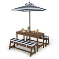 Children's Picnic Table with Cushioned Seats and Umbrella