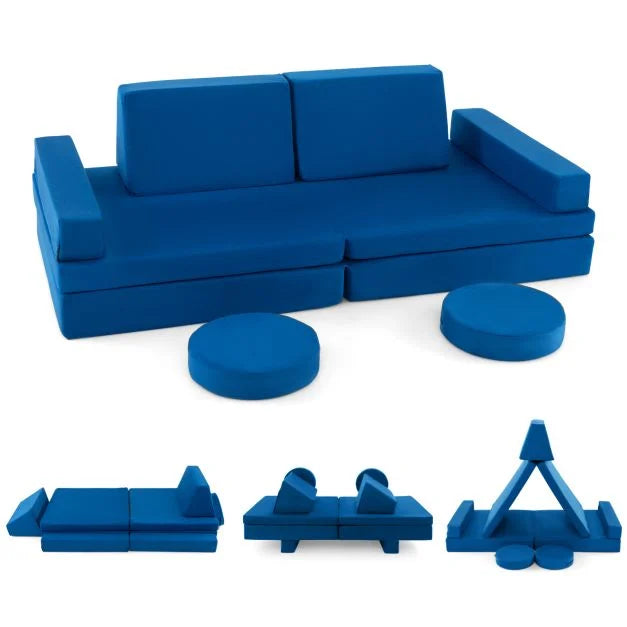 Kids 8-Piece Play Couch Sofa with Easy-Carry Portable Handle